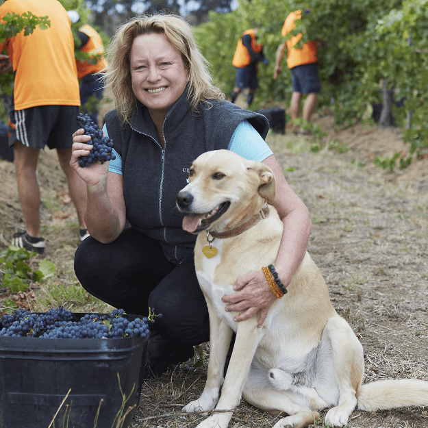 Vanya Cullen and Solly the dog